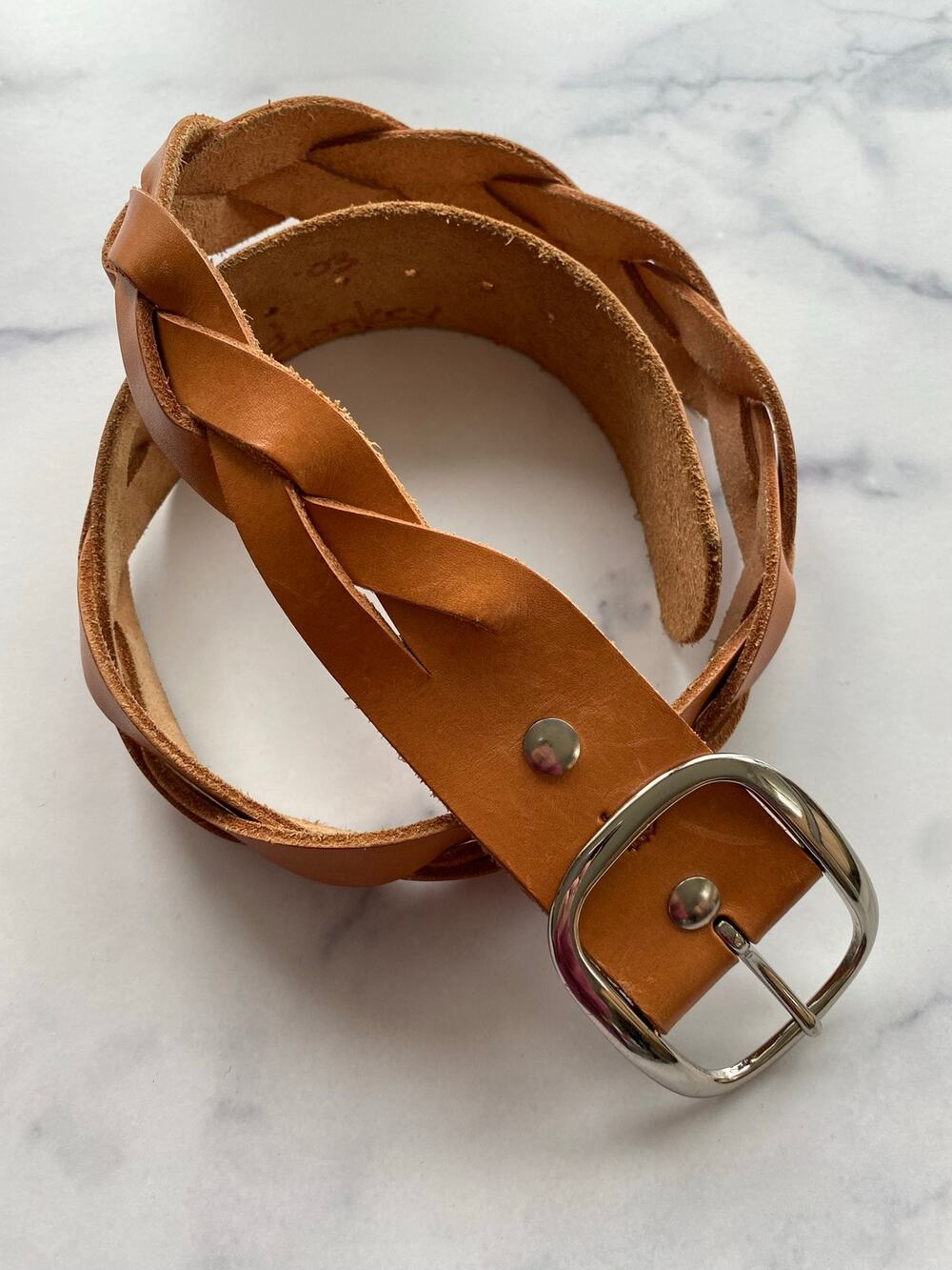 Red Monkey 32" Braided Tan Leather Belt
